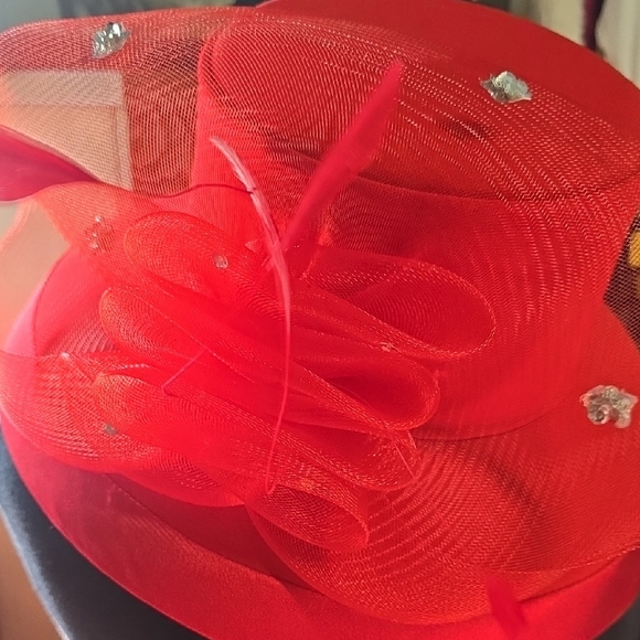 Elegant Red Women's Hat - Picture 2 of 7